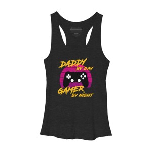 Women's Design By Humans Daddy By Day Gamer By Night By thriftjd Racerback Tank Top - 1 of 2