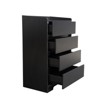 SEVOBAL Dressers Modern Wooden 4 Drawer Dresser Waterproof Storage Cabinet for Bedroom Living Room, Black, 25.59"*15.75"*38.38" - 2 of 4