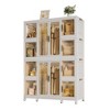 Portable Wardrobe Closet Storage Organizer for Clothes,Collapsible Armoire Wardrobe Closet with 8 Cubes 2 Hanging Rod,Folding Storage Box for Bedroom - 2 of 4