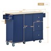 Grungis 52.7" Rolling Mobile Kitchen Island Cart with Solid Wood Top,Kitchen Island on Wheels with Towel Rack & Drawer,Island Table for Kitchen - 3 of 4