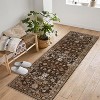 Machine Washable Rugs Vintage Floral Low Pile Non-Slip Carpet Soft Bedroom Living Room Office Dining Room Rug - 2 of 4