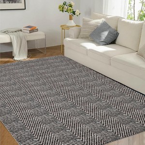Printed Area Rug with Braided-Look Texture - Machine Washable, Non-Slip Indoor Carpet for Living Room, Bedroom - 1 of 4