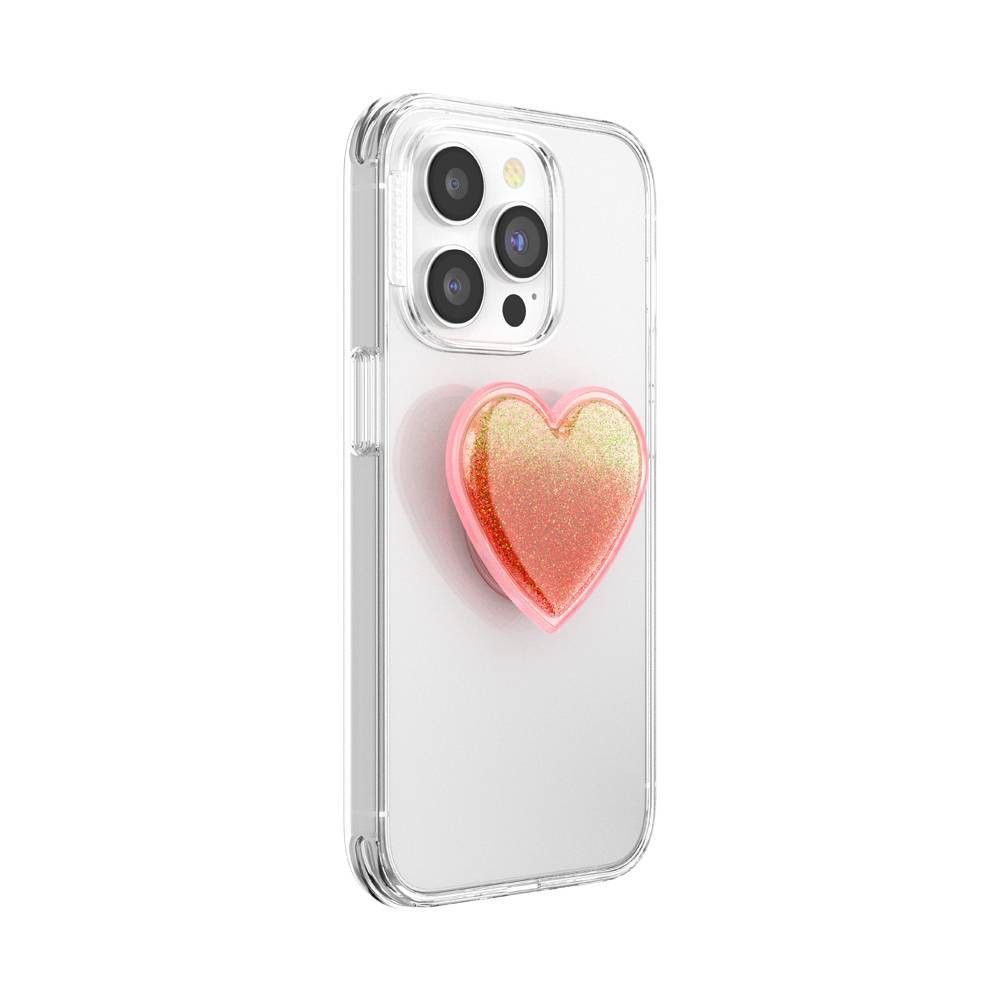 popsockets popgrip cell phone grip & stand - squishy tidepool heart pink