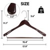 BP4U Premium Wide Shoulder Wooden Suit Hangers, Heavy-Duty Non-Slip Solid Wood Coat Hangers with Locking Bar for Suits & Coats - 2 of 4
