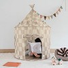3 Sprouts Kids Recycled Fabric Play Tent - Checkerboard Beige - 4 of 4