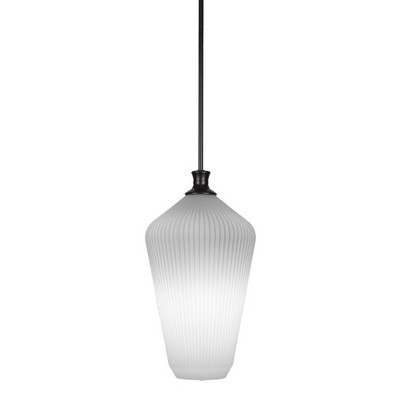 Toltec Lighting Carina 1 - Light Pendant in  Matte Black with 11" Opal Frosted Shade