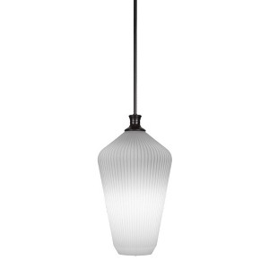 Toltec Lighting Carina 1 - Light Pendant in  Matte Black with 11" Opal Frosted Shade - 1 of 1