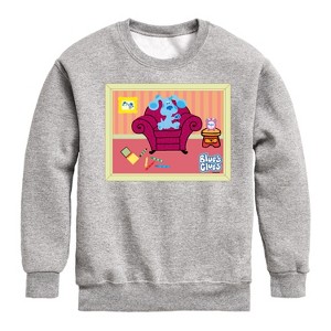 Boys' - Blue's Clues & You! - Blue Polaroid Graphic Long Sleeve Fleece Sweatshirt - 1 of 4