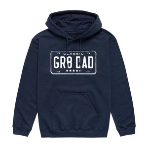 Men's - Instant Message - Gr8 Dad License Plate Graphic Fleece Pullover Hoodie - 1 of 4