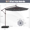 Costway Patio 10FT Hanging Offset Umbrella 32 LED Lights Sand Bag Outdoor Cross Base Beige/Turquoise/Dark Gray/Wine/Coffee/Navy - 3 of 4
