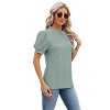 Women's Embroidery Mock Neck Blouse Lantern Sleeve Vintage Ruffle Neck Elegant Eyelet Tops - 4 of 4