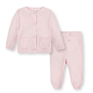 Hope & Henry Baby  Long Sleeve Scallop Edge Cardigan & Legging Sweater Set, Infant - 1 of 4