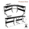 Costway 88.5'' L Shaped Reversible Computer Desk 2 Person Long Table Monitor Stand - 3 of 4