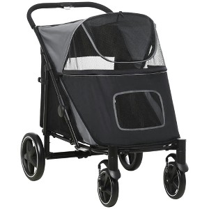 Resenkos Cat Jogger Stroller,Dog Stroller, Pet Stroller,3 Wheels Dog Stroller w/ One-Hand Fold, Rubber Wheels, Storage Bag, Soft Cushion, Blue - 1 of 4
