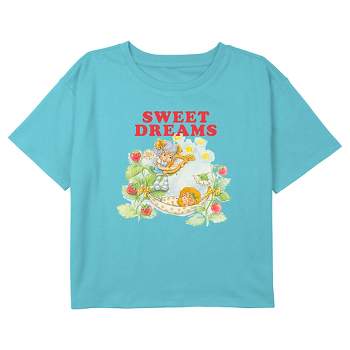Girl's Strawberry Shortcake Angel Cake and Butter Cookie Sweet Dreams Crop Top T-Shirt