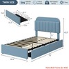 Twin/FULL/Queen/Twin XL Size Kids'Bed Frame with 2 Flexible Drawers, Boucle Upholstered Platform Bed Frame w/ Bookcase Headboard, Bedframe - 2 of 4