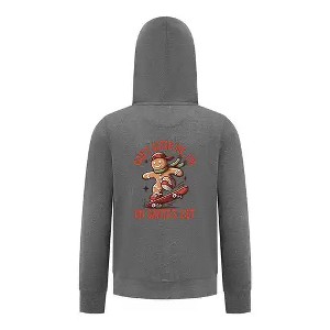 Everyday Kids Christmas Collection Gingerbread Skateboard Boys Zip Up Hoodie – Holiday Sweatshirt -Charcoal Gray - 1 of 1