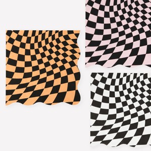 Meri Meri Halloween Checker Large Napkins (Pack of 16) - 1 of 4