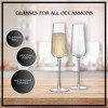 Artland Soho Optic 8.5 oz Champagne Flute, Set of 4, Modern Stemmed Glasses, Ideal for Weddings, Parties, Dishwasher Safe - 4 of 4