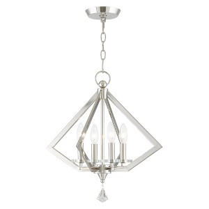 Livex Lighting Diamond 4 - Light Chandelier in  Polished Nickel - 1 of 2