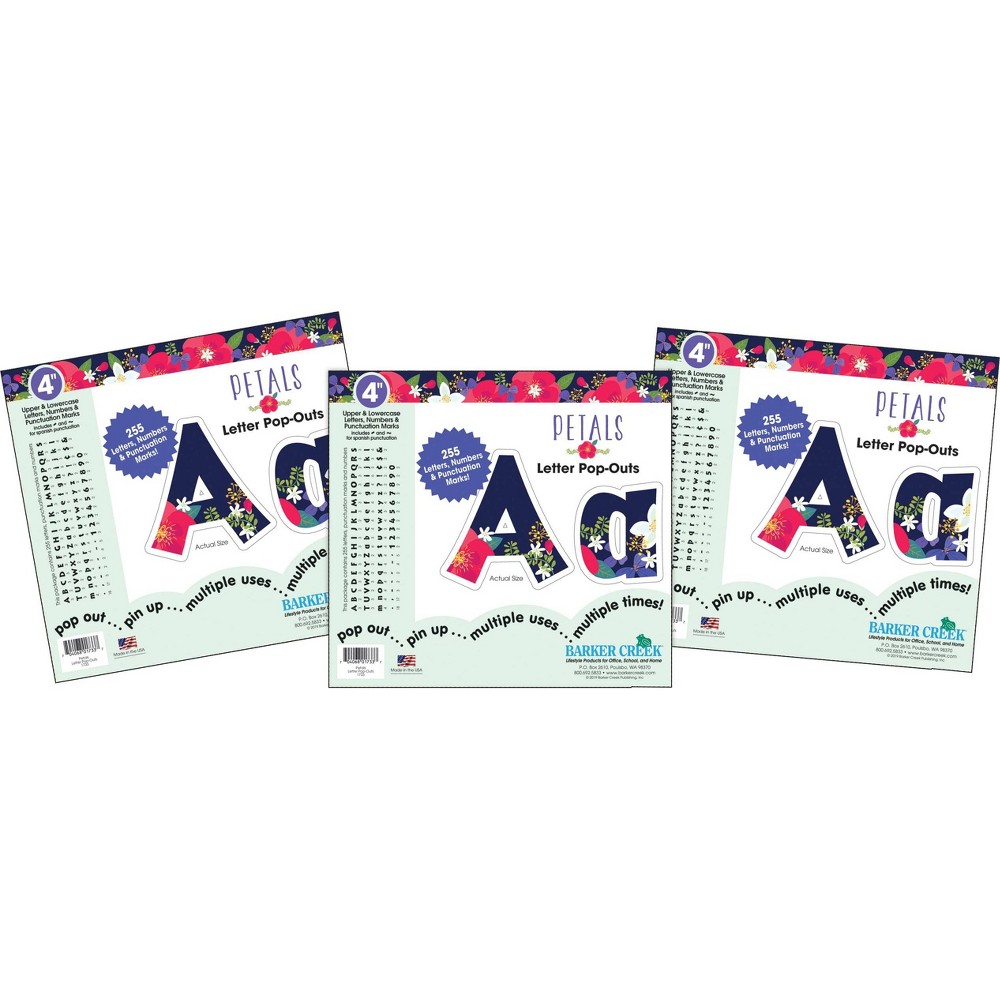 Photos - Dry Erase Board / Flipchart 3pk 4" Letter Pop-Out Petals Set 765 Characters - Barker Creek