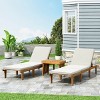 Christopher Knight Home Alisa Outdoor Acacia Wood 3 Piece Adjustable Armless Chaise Lounge Chat Set with Cushions - 2 of 4