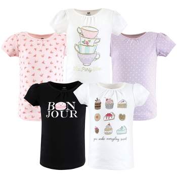 Hudson Baby Infant and Toddler Girl Short Sleeve T-Shirts, Bakery Tea Party