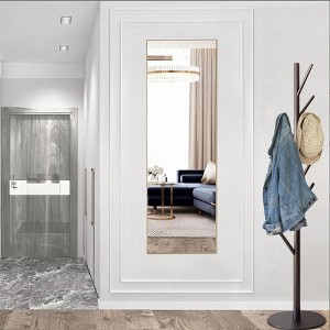 DOMETOUR Floor Standing Mirror Rectangle Wall Mirror with Stand Aluminum Alloy Thin Frame for Living Room Cloakroom - 1 of 4