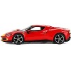Ferrari 296 GTB Assetto Fiorano Rosso Corsa Red with Yellow Stripes 1/64 Diecast Model Car by BBR - 2 of 4