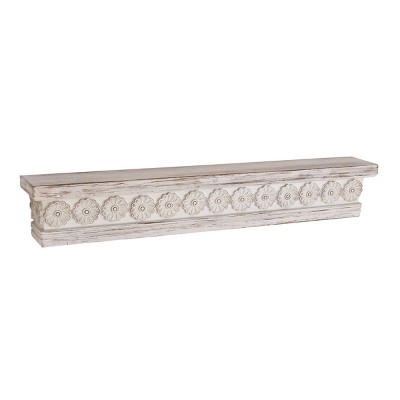 Vintage Wood Rectangle Wall Shelf White - Olivia & May