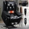 CLIHOME Dual Motor Infinite Position Electric Genuine Leather Power Lift Recliner Chair with 8-Point Vibration Massage & Lumbar Heating - 3 of 4