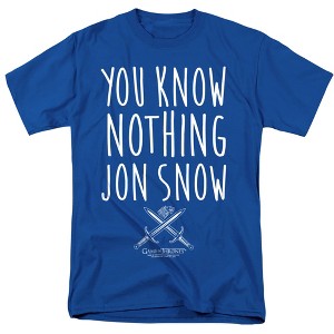Game Of Thrones You Know Nothing Jon Snow Adult T-Shirt - 1 of 4