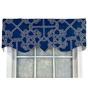 Knotty Regal Style All Season 3" Rod Pocket Valance 50" x 17" Blue by RLF Home - 1 of 4