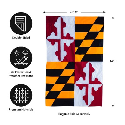 Evergreen Flag  Maryland State Flag House Applique Flag