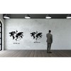 Sussexhome World Map Metal Wall Decor for Home and Outside - Wall-Mounted Geometric Wall Art Decor - Drop Shadow 3D Effect Wall Decoration - 2 of 2