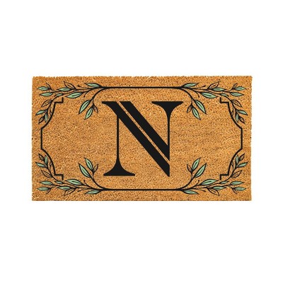 28" x 16" Monogram Coir Mat, Letter  "N"