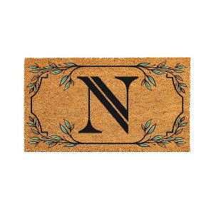 28" x 16" Monogram Coir Mat, Letter  "N" - 1 of 4