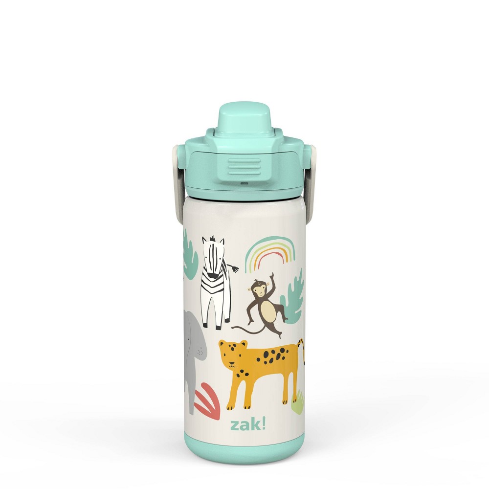 Photos - Glass ZAK Designs 14oz Stainless Steel Kids' Water Bottle with Antimicrobial Spo 