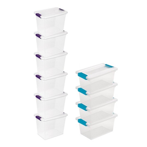 Sterilite 64 Quart Large Latching Stackable Clear Plastic Storage Tote Box,  12 Pack & Deep Clip Container Bins For Organization And Storage, 4 Pack :  Target
