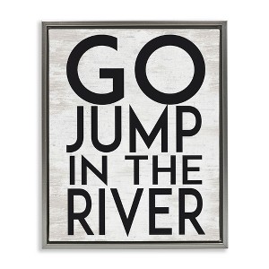 Stupell Industries Jump in the River Motivational Lake House Phrase, 25" x 31" - 1 of 4