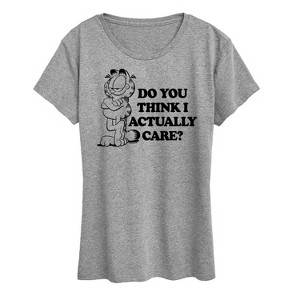 Women's - Garfield - Do You Think I Actually Care Short Sleeve Graphic T-Shirt - 1 of 4