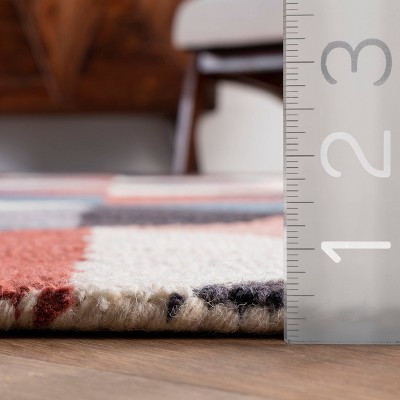 Handmade Multi-Color Wool Abstract Rectangular Area Rug 3' x 5'