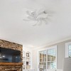 Modern LED Ceiling Light White Flush Mount, Artistic Petal Wing Fixture for Bedroom Living Room - 3 of 4