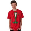 Ugly Christmas Santa's Elf Tuxedo Mens Graphic T Shirt Tees Brisco Brands - 3 of 4