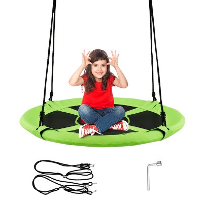 Tangkula 40" Kids'Saucer Tree Swing Seat Indoor Outdoor Play Set Grren/ Blue