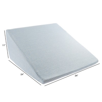 Extra-High Blue Memory Foam Wedge Pillow with Bamboo Cover