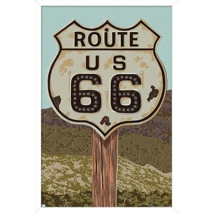 Trends International Lantern Press - Flagstaff, Arizona, Route 66 Framed Wall Poster Prints - 1 of 4