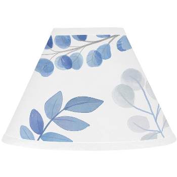 Sweet Jojo Designs Gender Neutral Unisex Empire Lamp Shade 4in.x7in.x10in. Botanical Blue and White