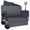 3-in-1 Folding Utility Wagon with Bench Seat, Heavy-Duty All-Terrain Cart with Fabric and 180L Storage Capacity-The Pop Home - 2 of 4