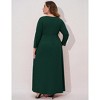 Women Plus Size 3/4 Sleeve V-Neck Ruched Dress - 3 of 4